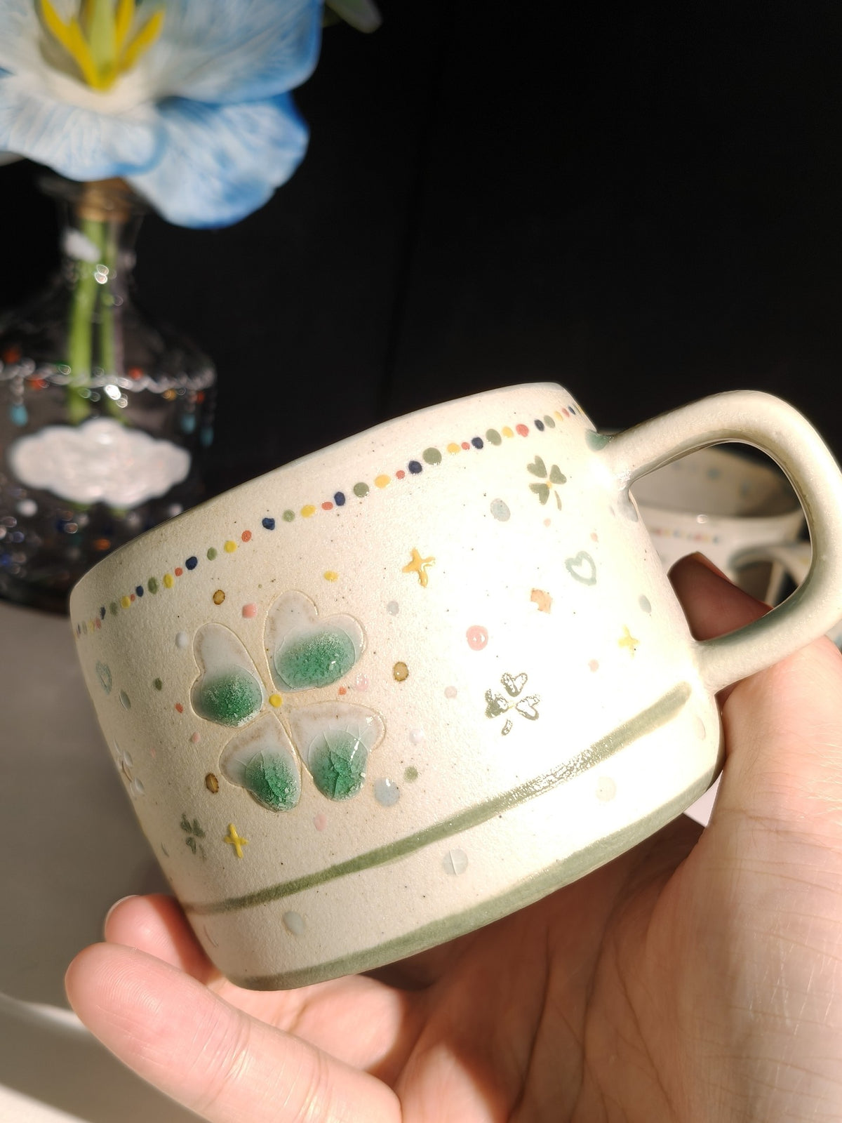 Ceramic Four Leaf Clover Lucky Mug 300ml