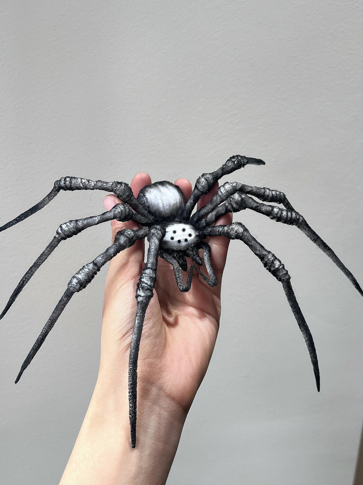 Poseable Chenille Spider Plush Dark Gothic