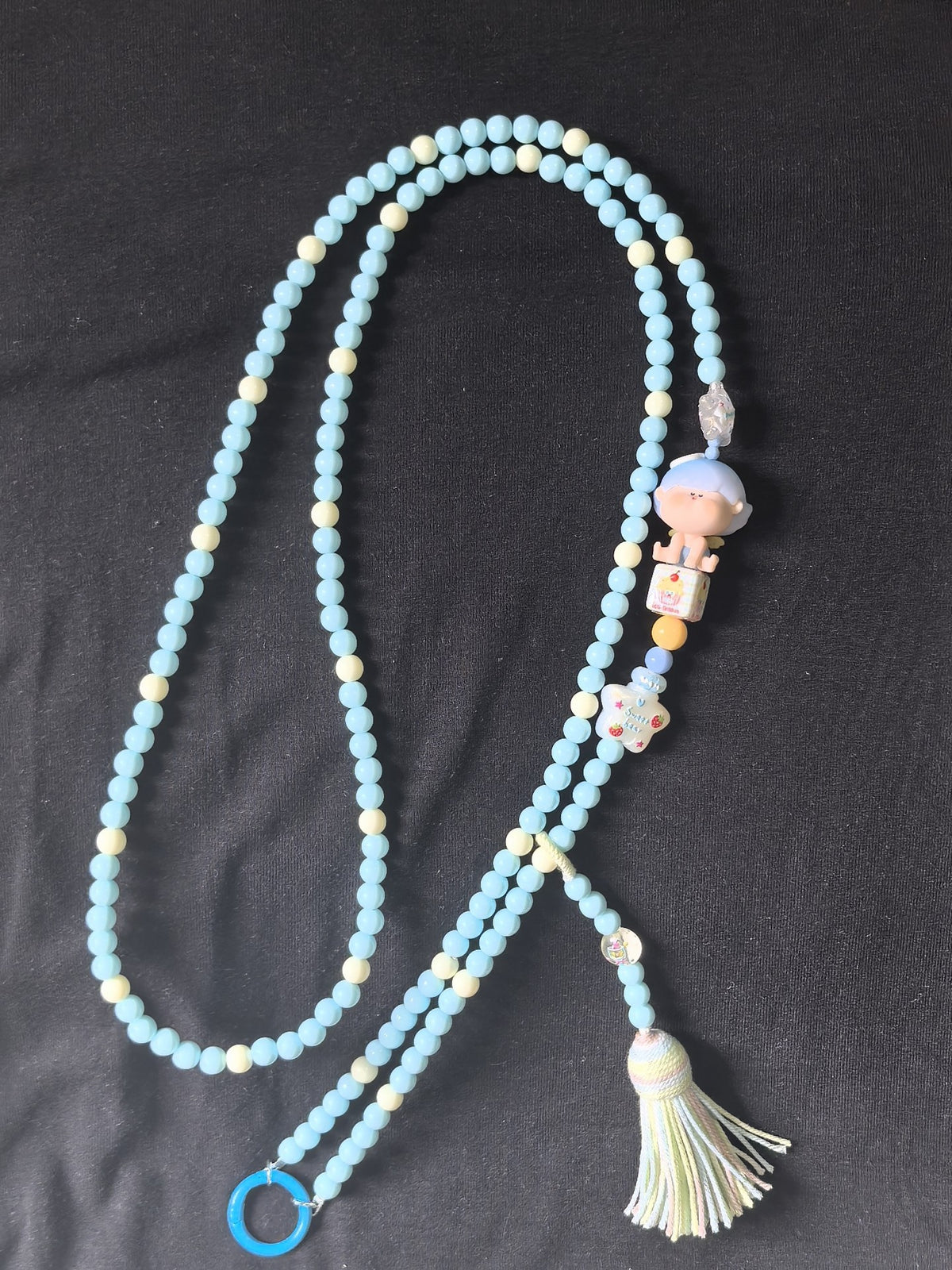 Beaded Phone Strap with Angel Charm