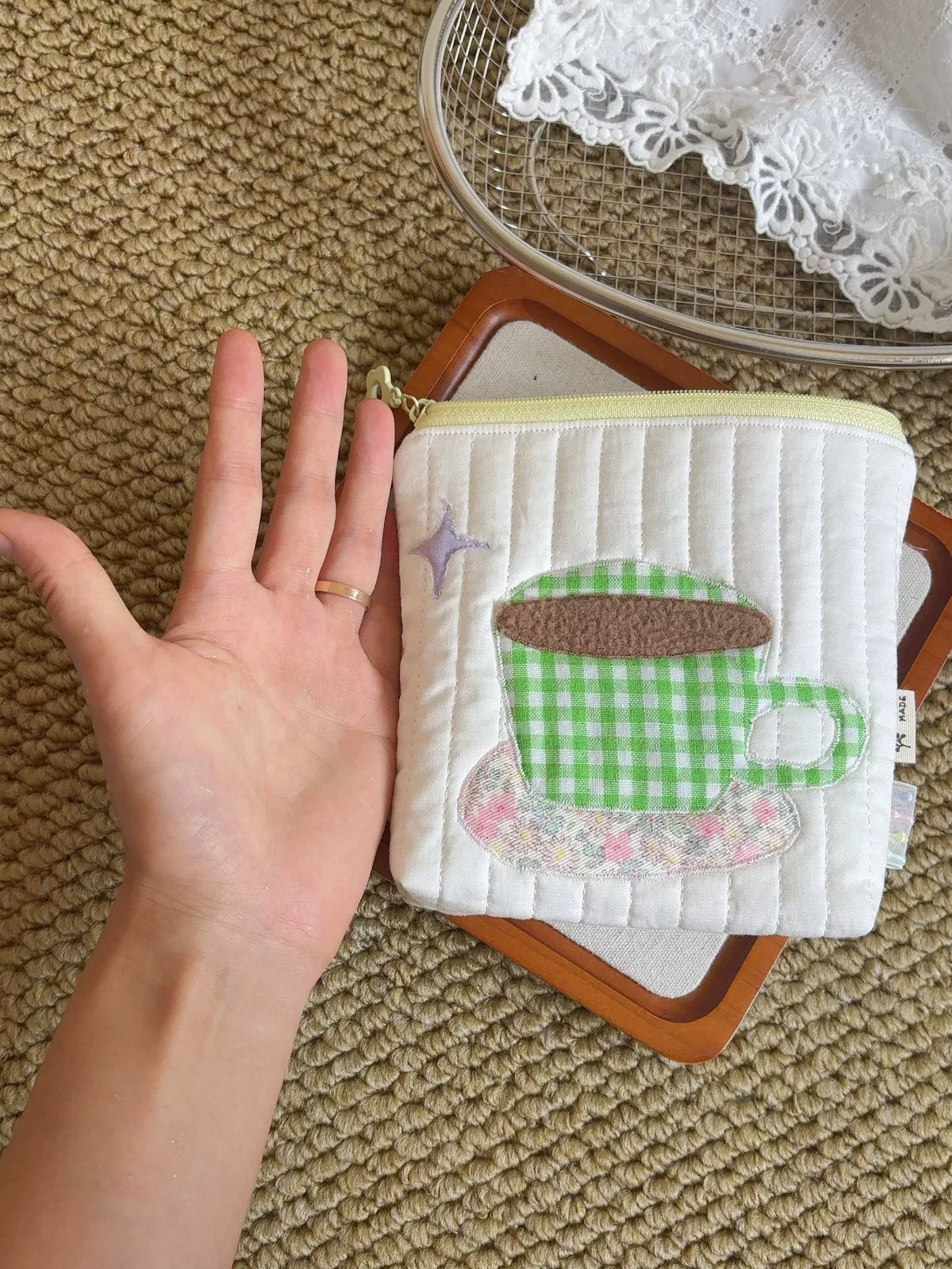 Gewatteerd Koffiekop Patchwork Etui
