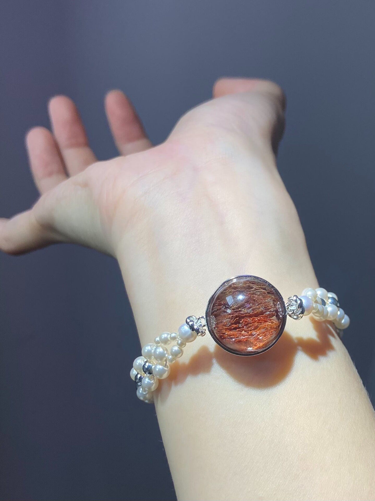 Phantom Quartz Pearl Bracelet