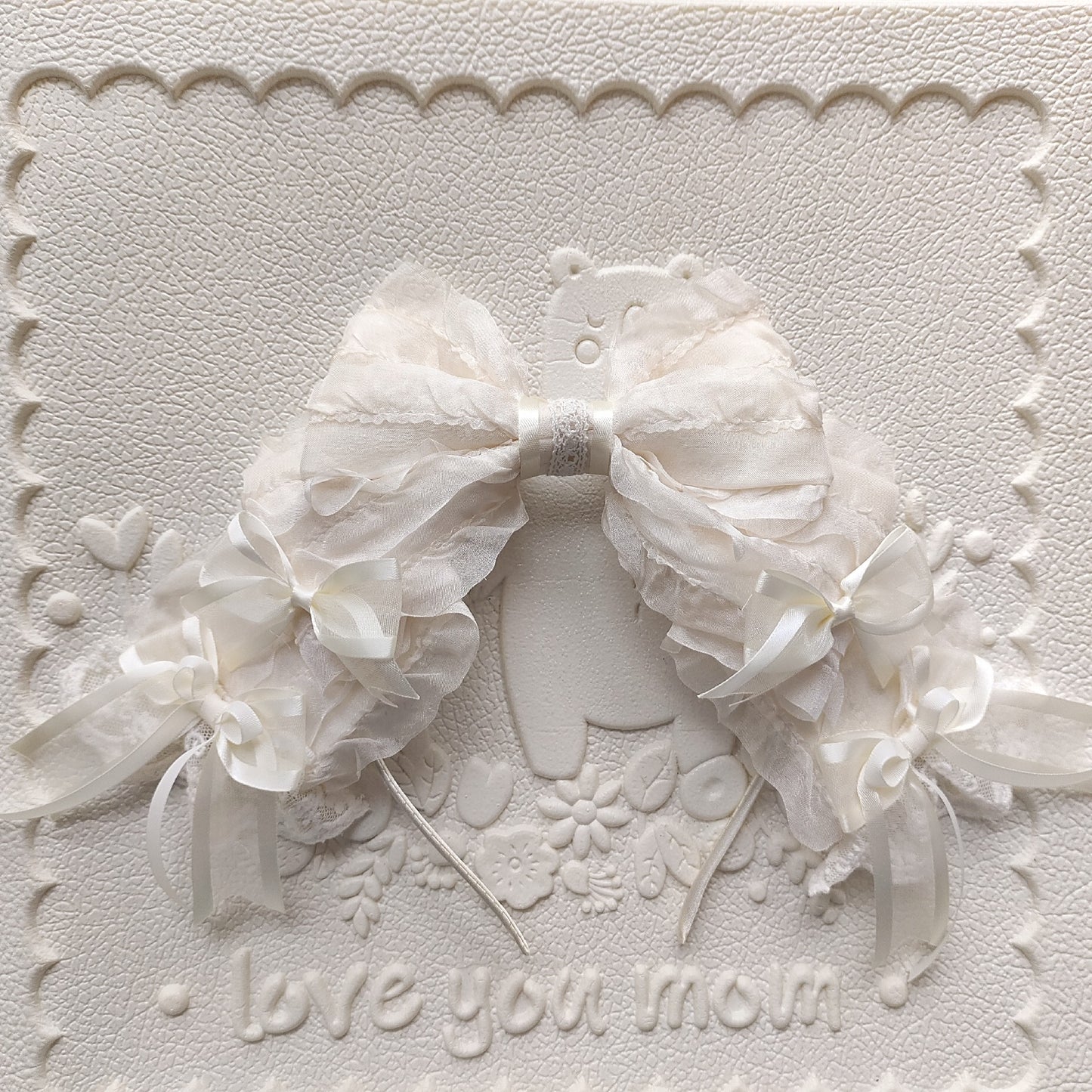 Lolita Pearl Bow Headband with Detachable Veil