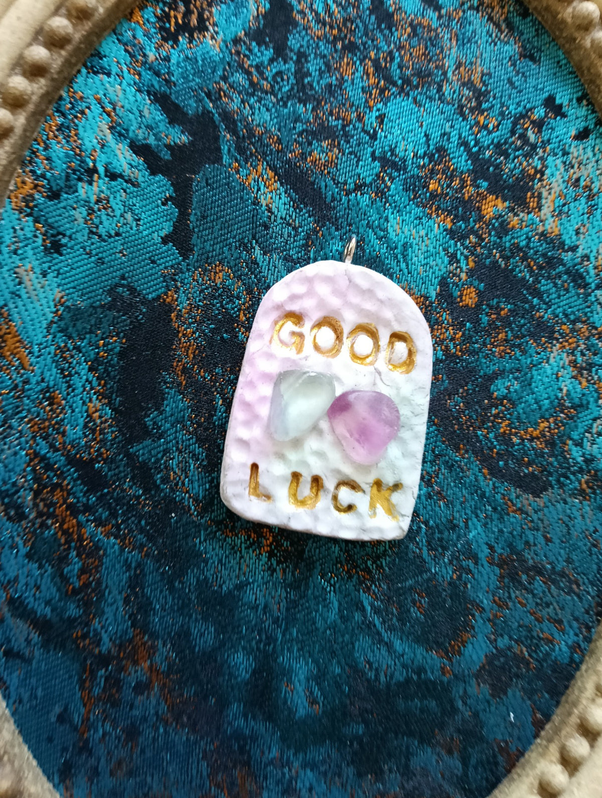 Handmade Fluorite Clay Good Luck Pendant