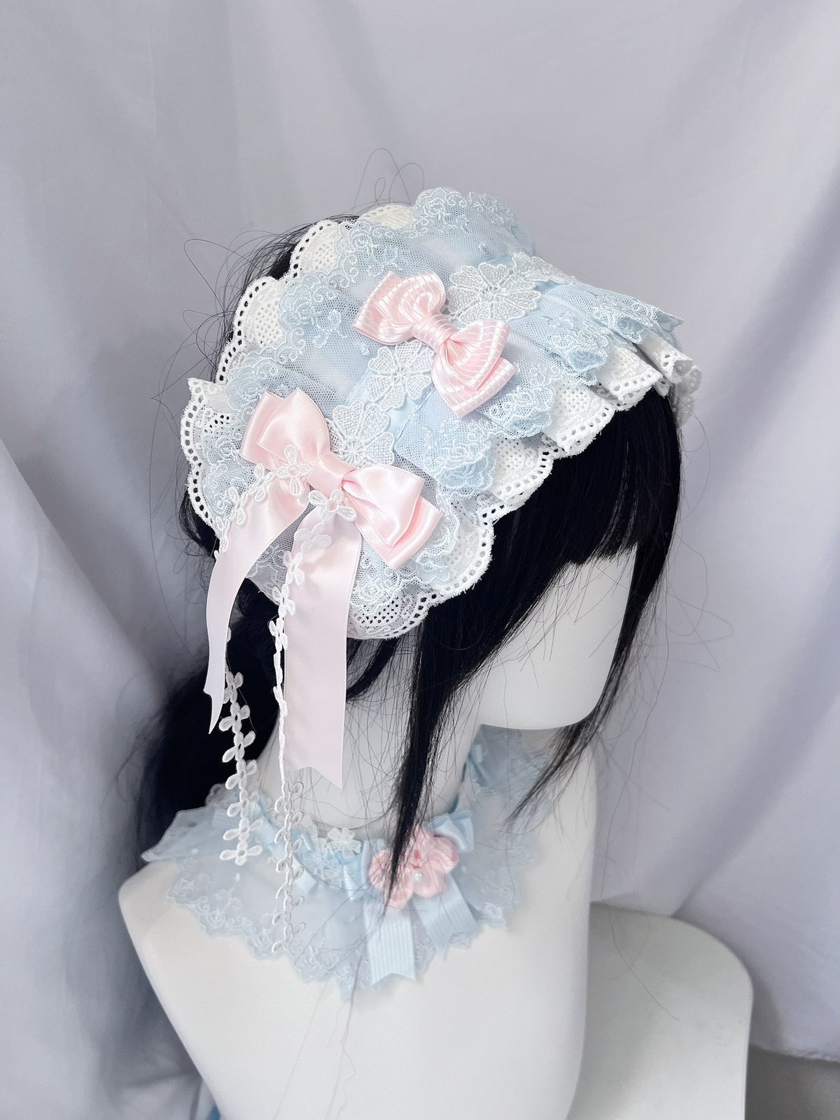 Blue Pink Lace Lolita Headband