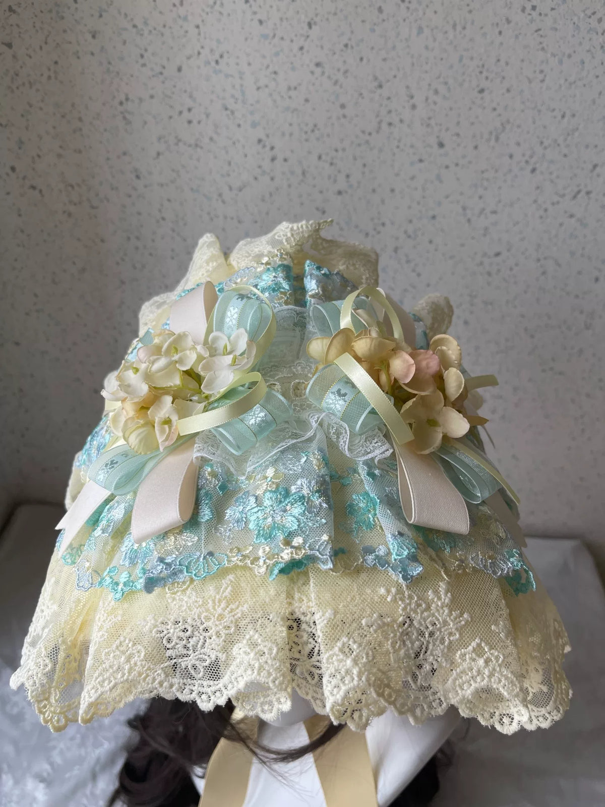 Handgakte Lolita Lace Flat Bonnet Hoed