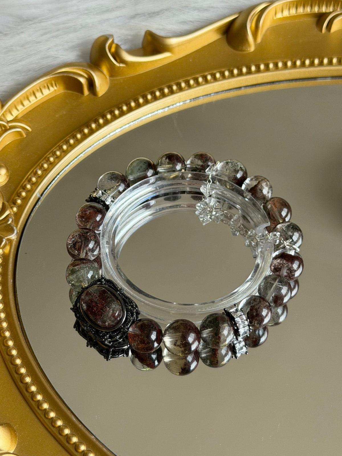 Natural Phantom Quartz Beaded Bracelet 10mm