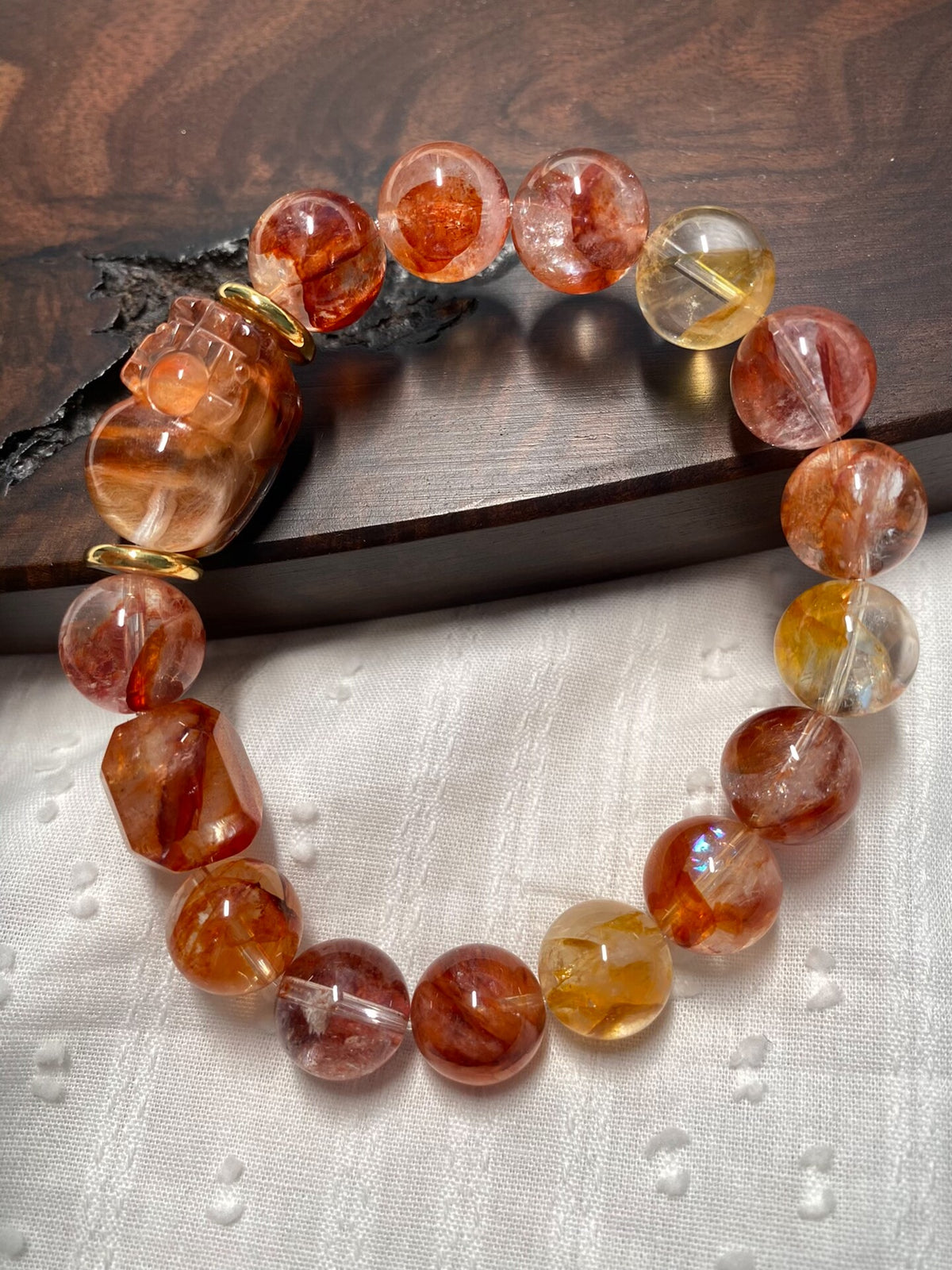 Natural Crystal Bracelet with Pixiu Charm