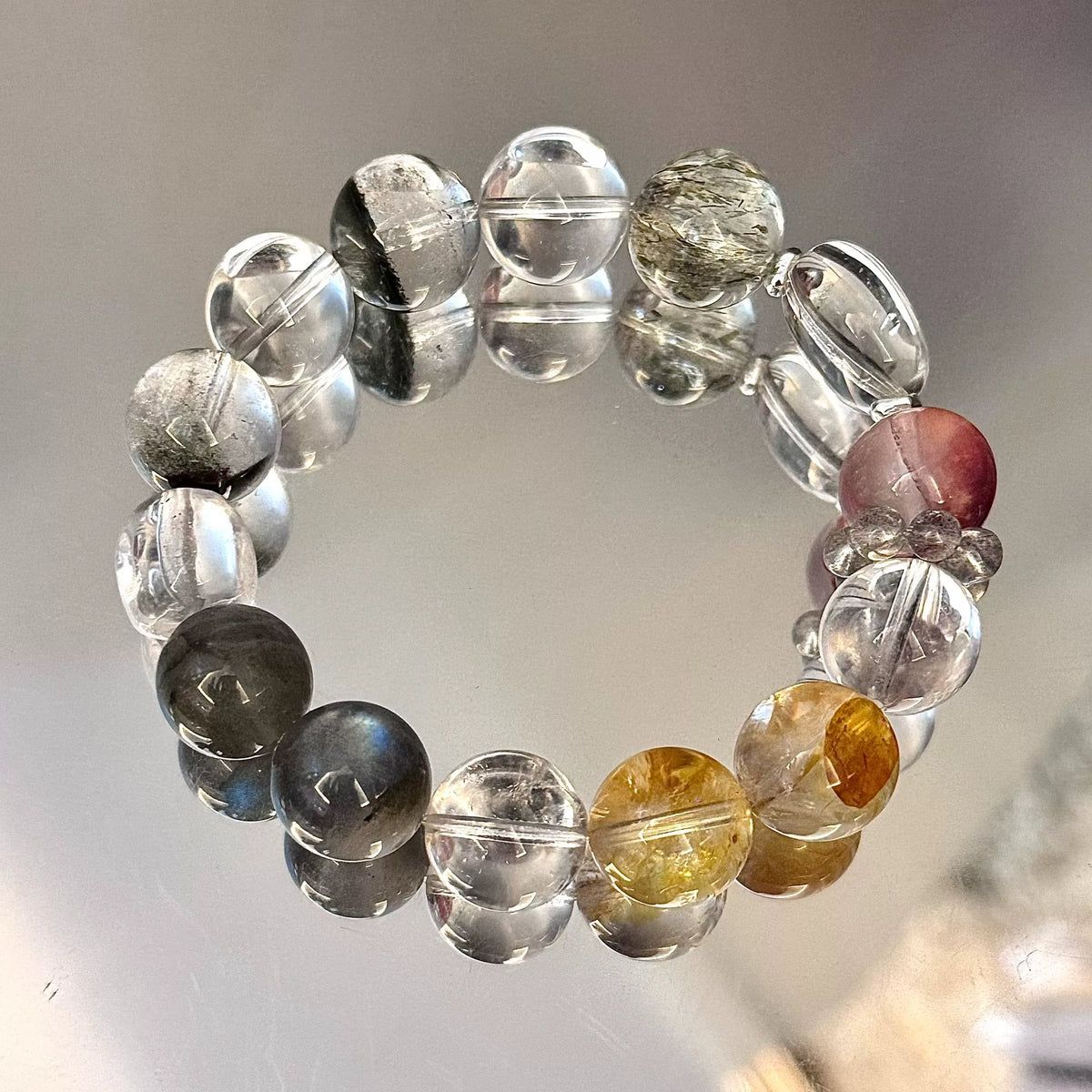 Mixed Crystal Beaded Bracelet 13 mm