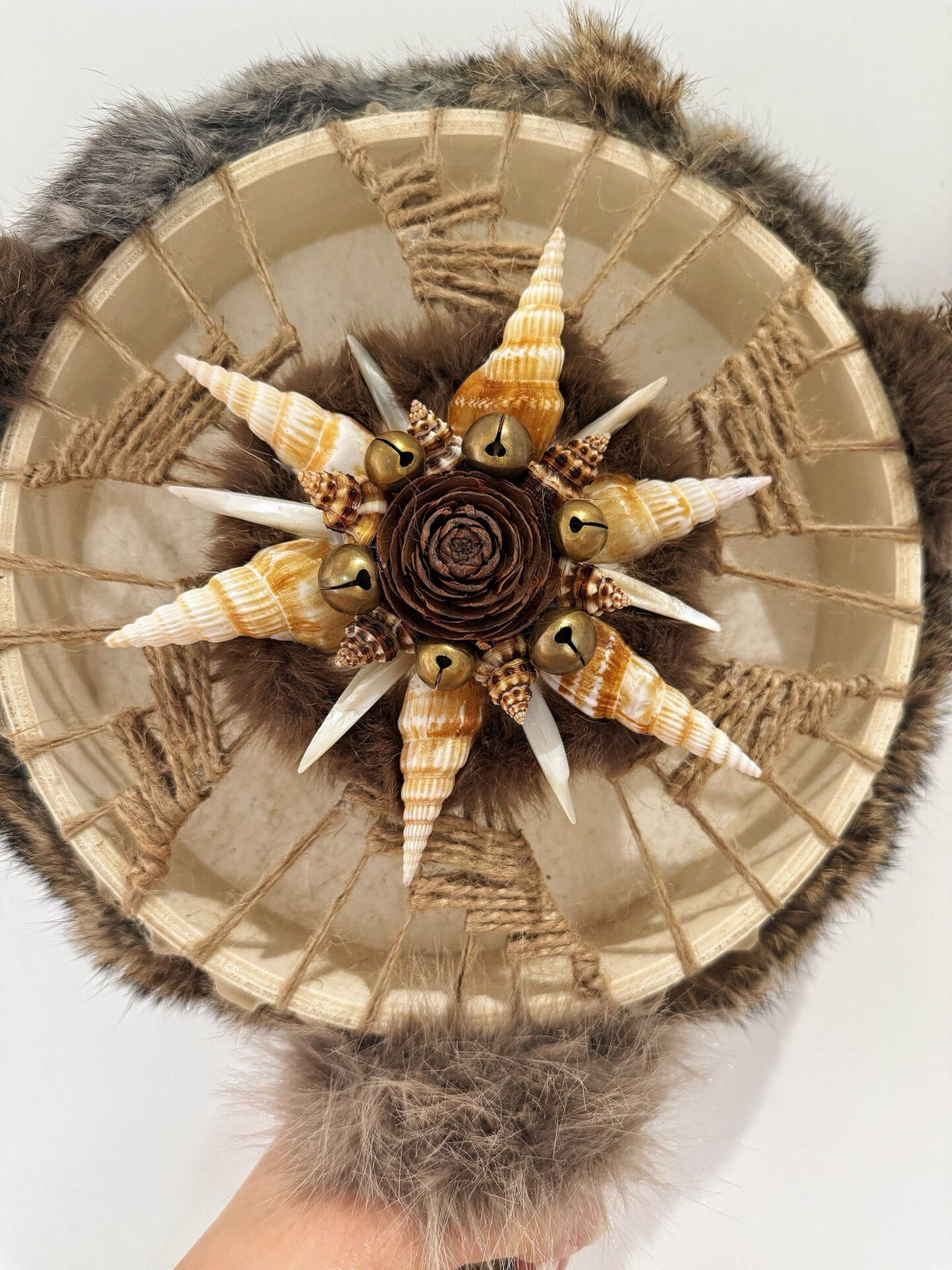 Shamanic Drum 23cm with Fur Trim