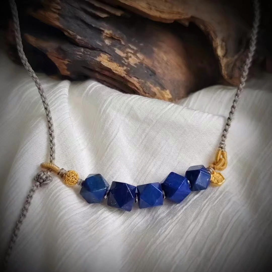Lapis Lazuli Hand Braided Cord Necklace