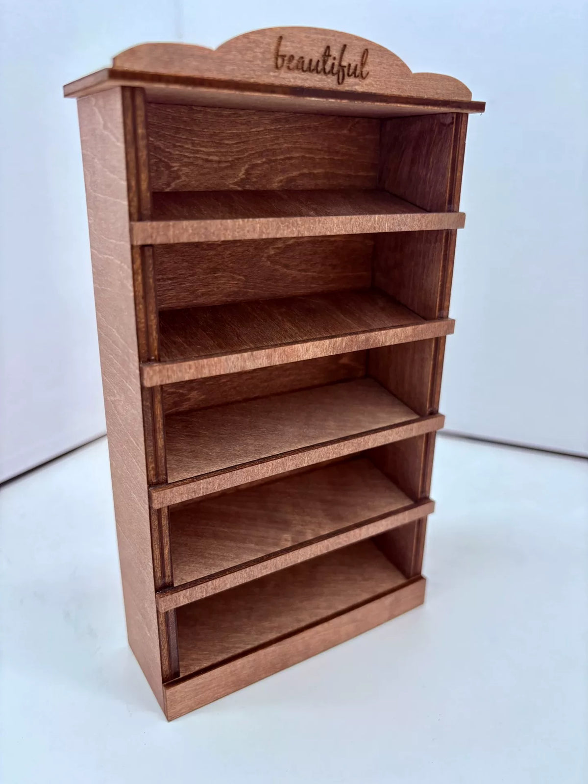 Houten Miniatuur Displaykast met Vijf Planken