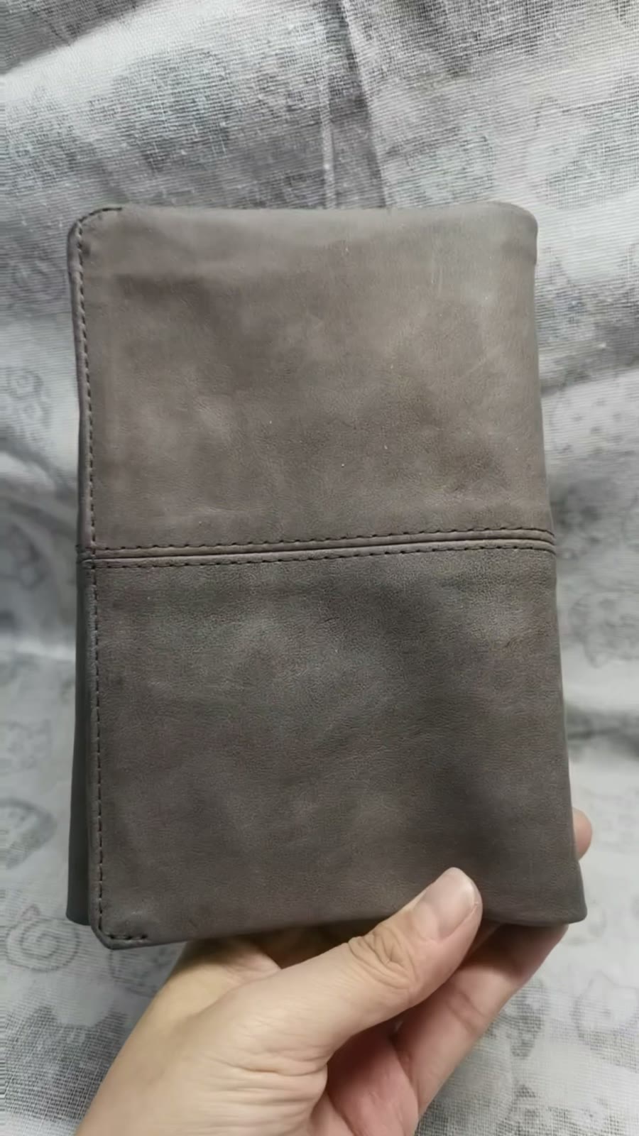 A6 Sheepskin Leather Ring Binder Brown