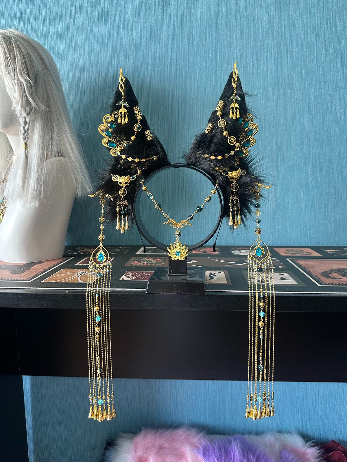 Fantasy Black Fur Animal Ear Headband