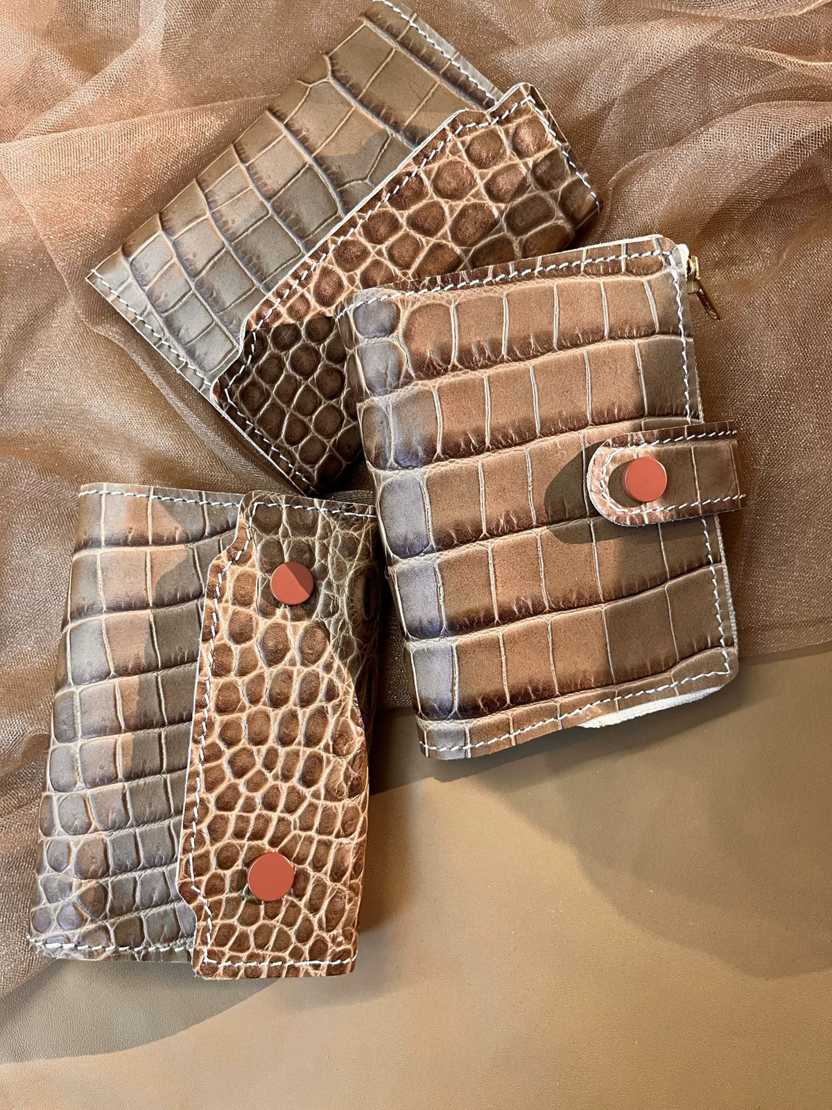 Crocodile Embossed Leather Binder Cover