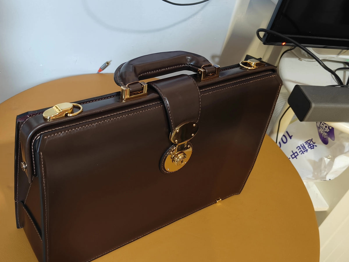 Vintage Brown Leather Dulles Briefcase