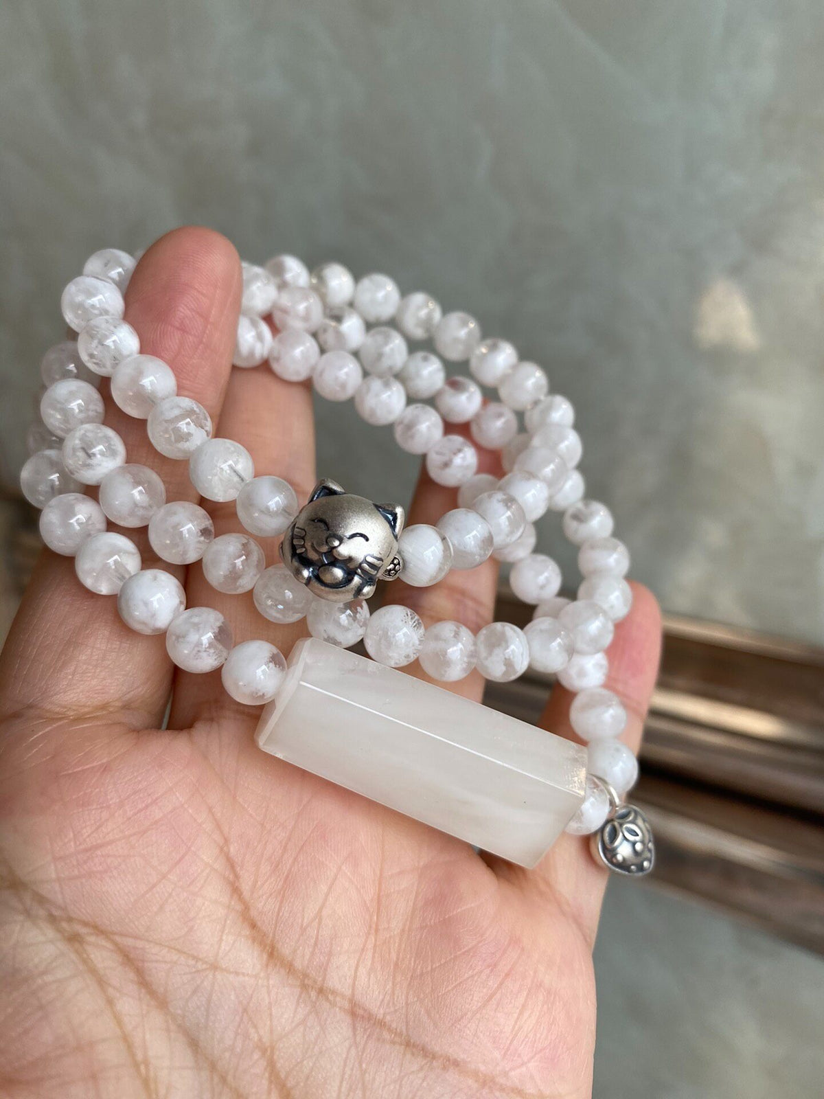 Snowflake Obsidian Triple Wrap Bracelet