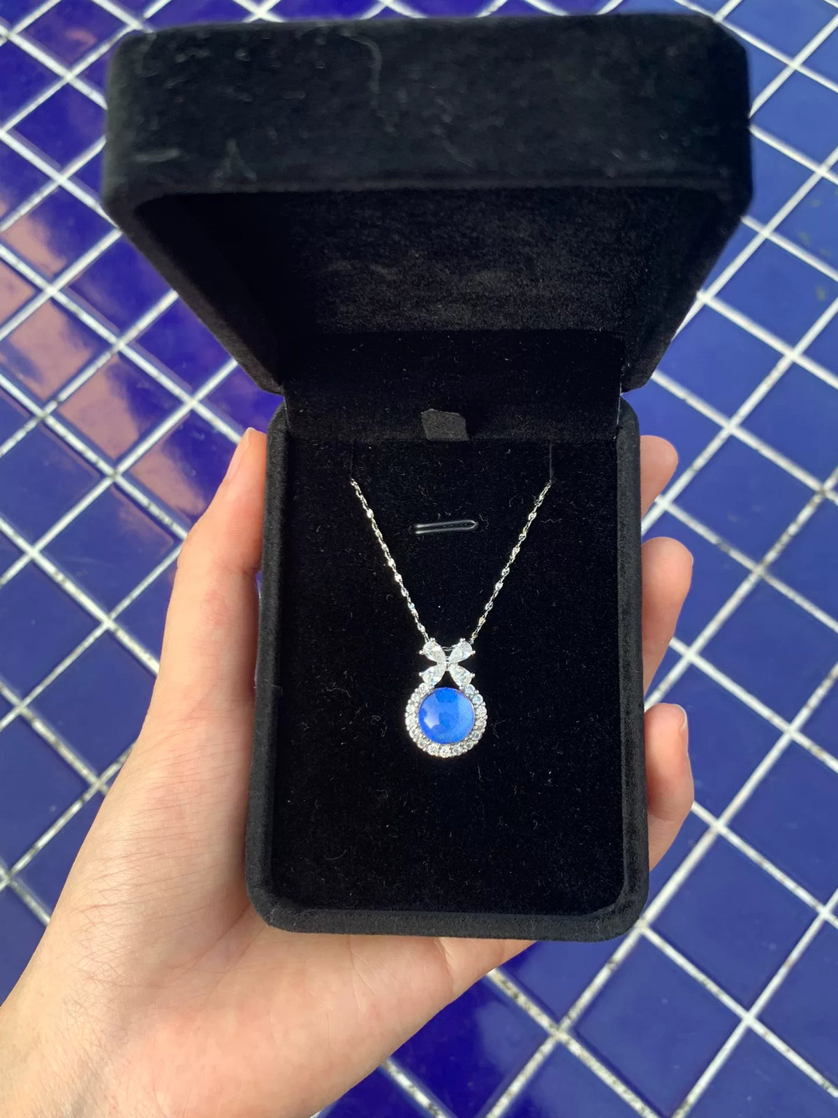 Collana con Ciondolo Ala di Farfalla Blue Morpho