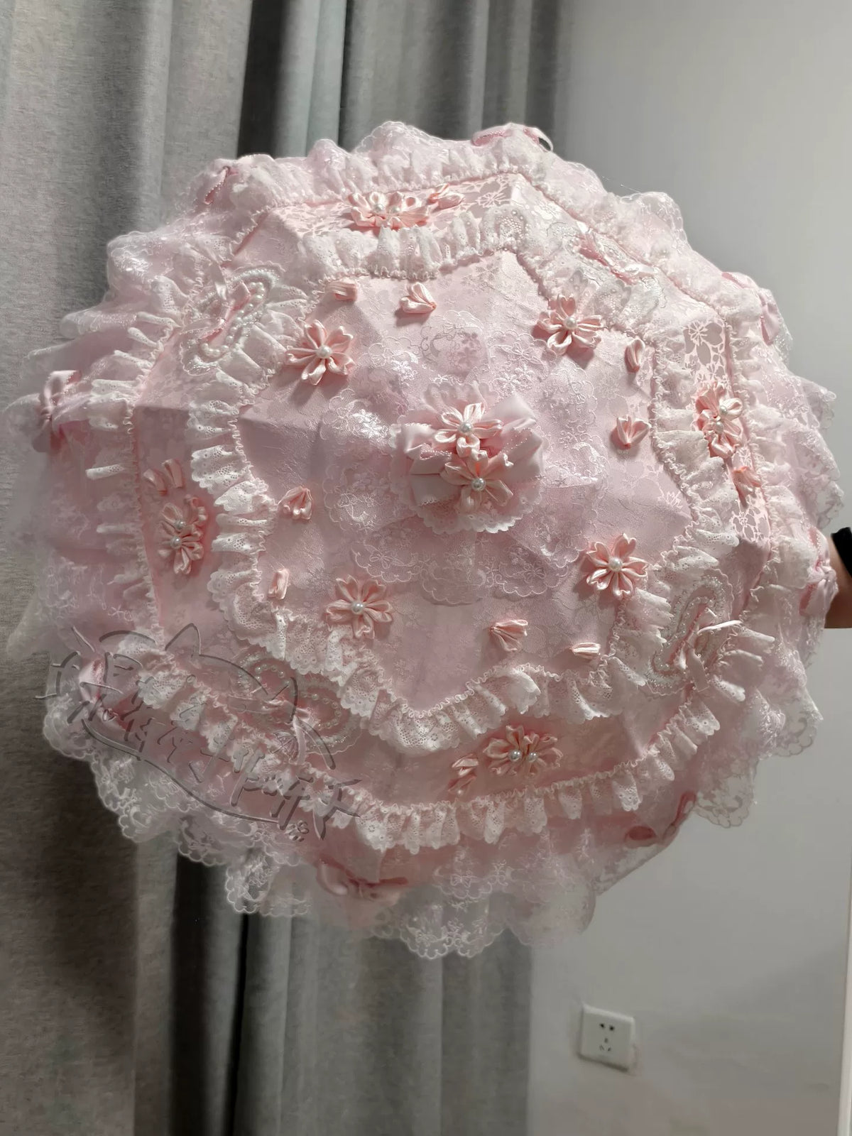 Handmade Pink Lace Lolita Parasol