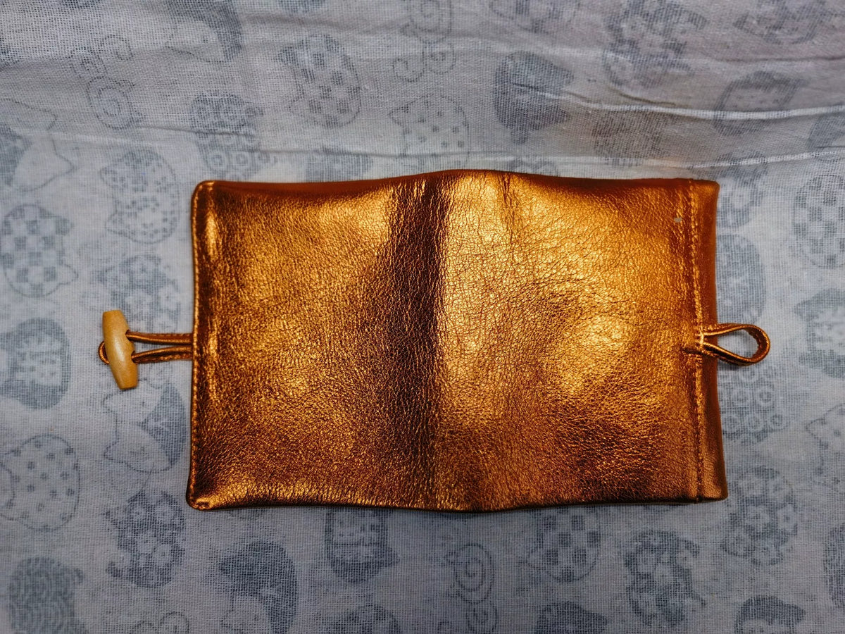 Copertina per Quaderno A7 in Pelle Rame-Oro Metallizzato