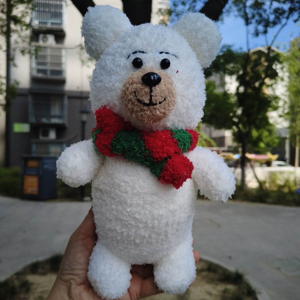 Handgefertigte Sockenpuppen-Teddybären Plusch-Figur