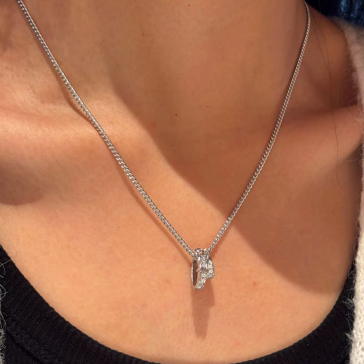 S925 Silver Belt Buckle Pendant Necklace