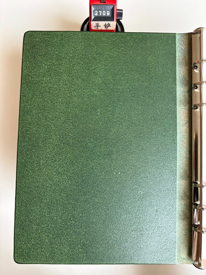 A5 Olive Green Buttero Leather 15-Ring Loose-Leaf Notebook