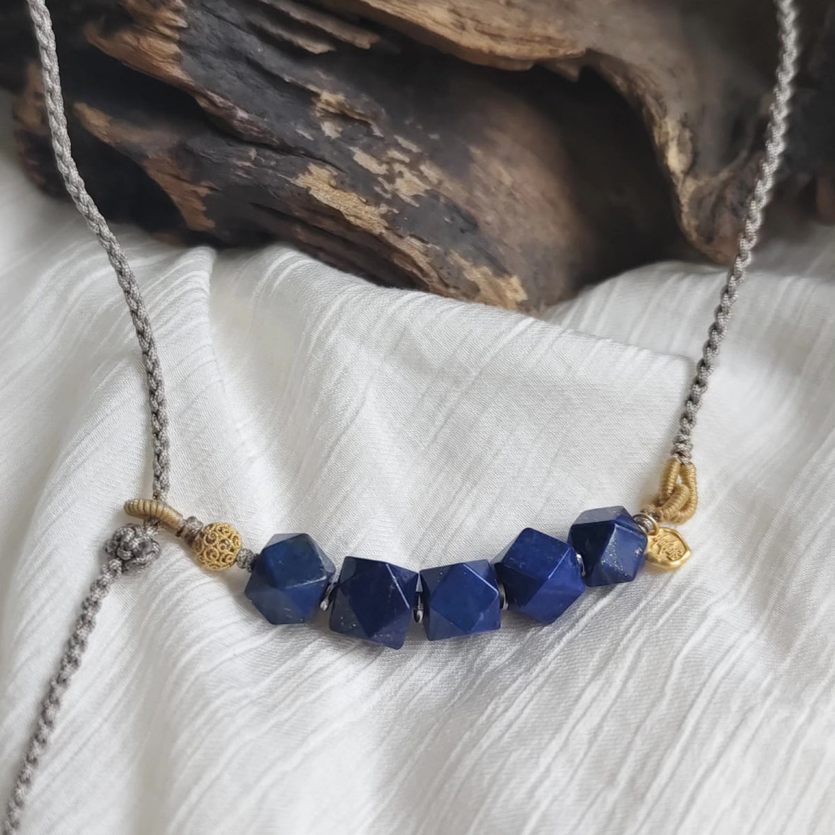 Lapis Lazuli Hand Braided Cord Necklace