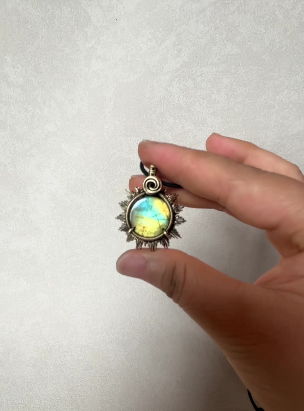 Labradorite Sun Wire Wrap Necklace