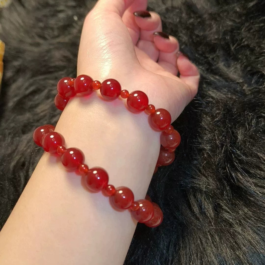 Rode Agaaat Dubbele Armband 10mm Kralen