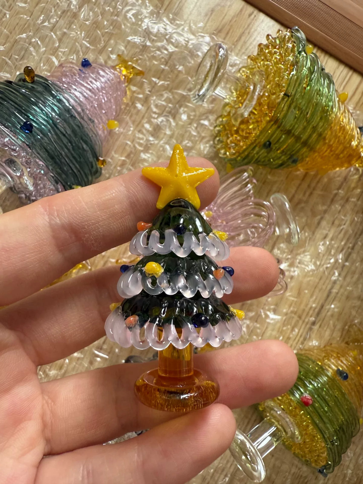 Handcrafted Glass Christmas Tree Figurine