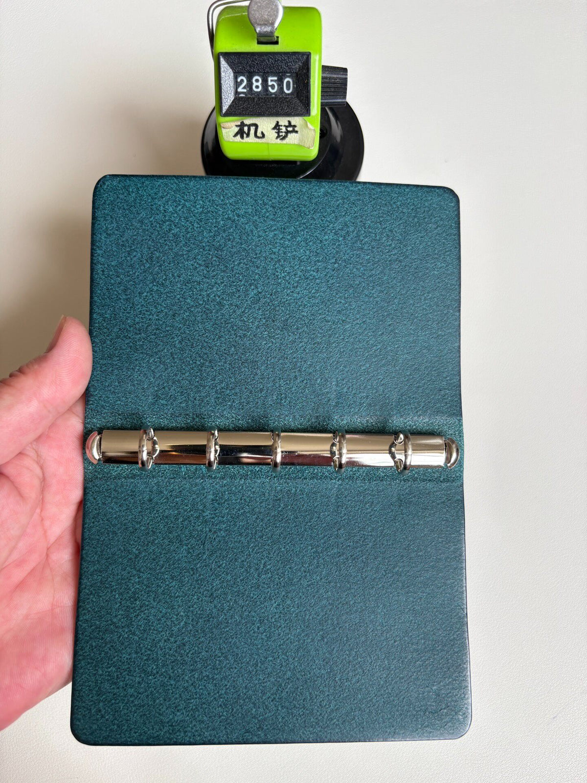 Pueblo Leather Five Ring Binder Denim Blue