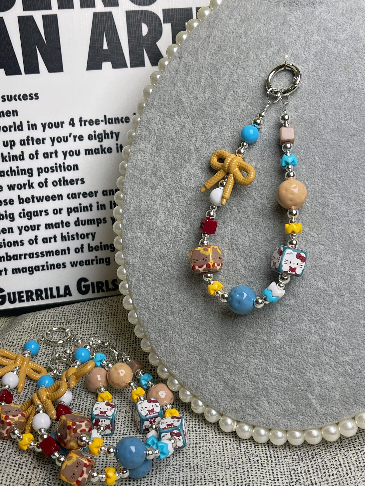 Handmade Cartoon Beaded Phone Chain