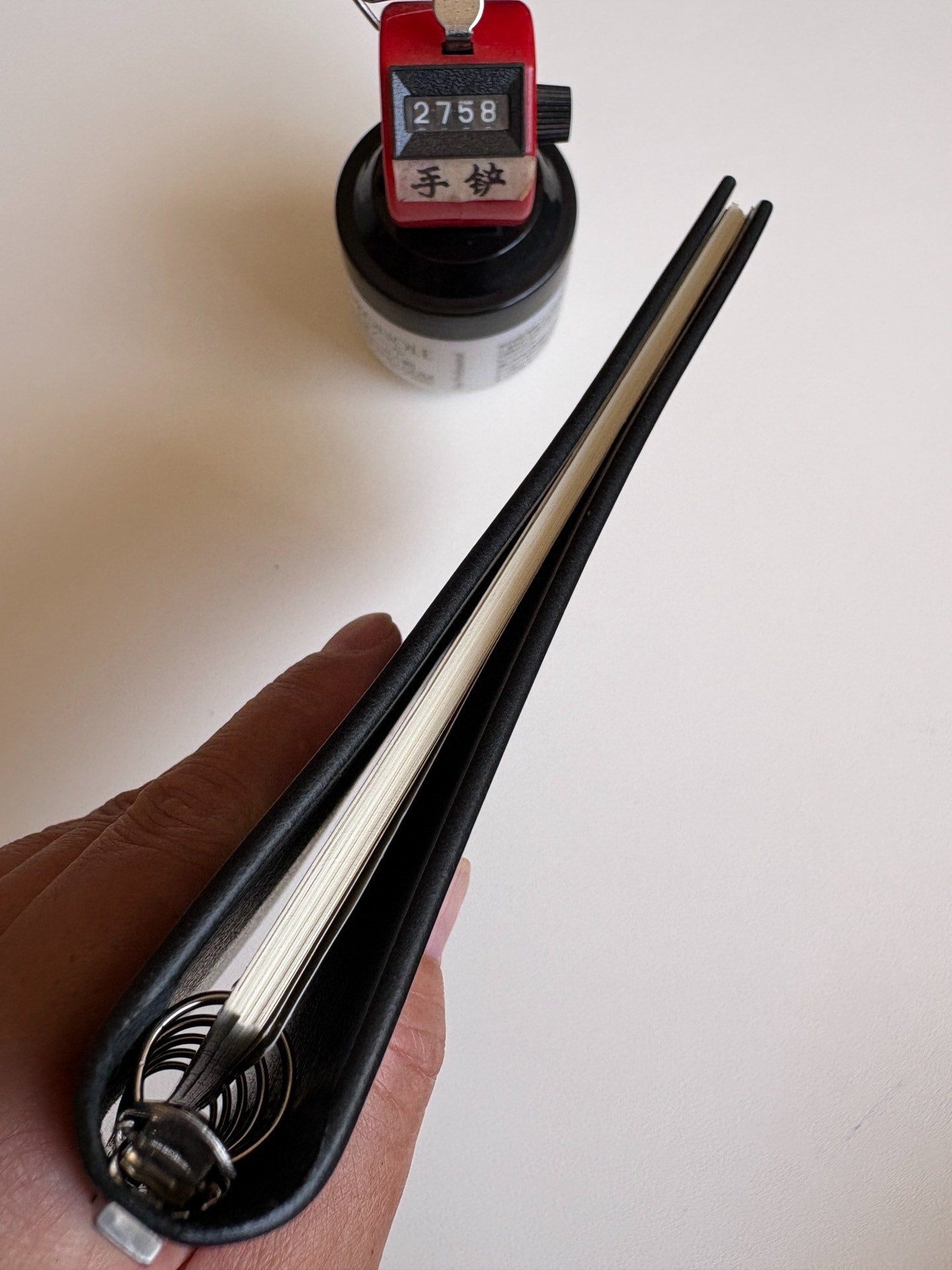 Black Leather Binder with Silver Ring Mechanism