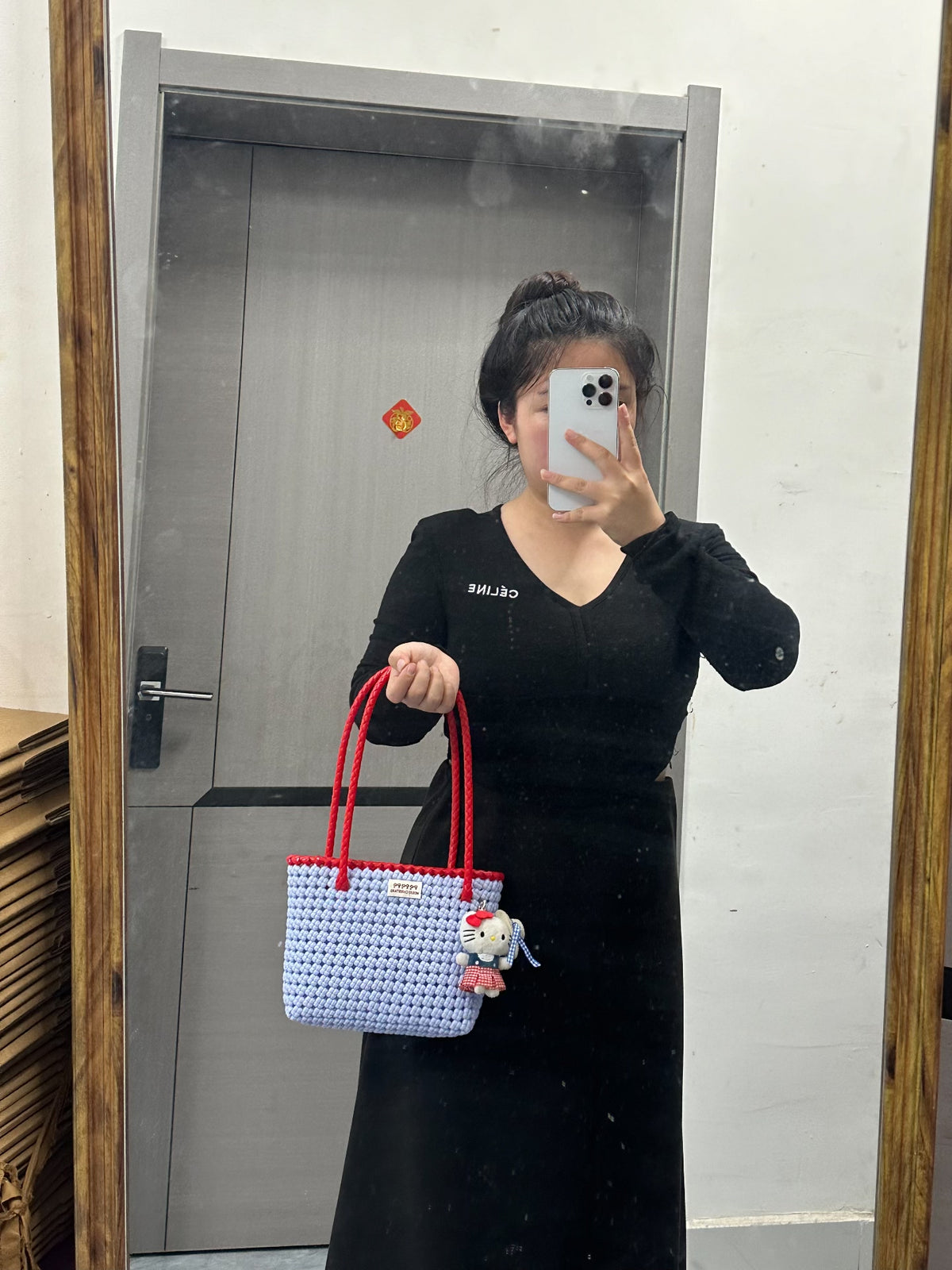 Handwoven Two-Tone Tote Bag