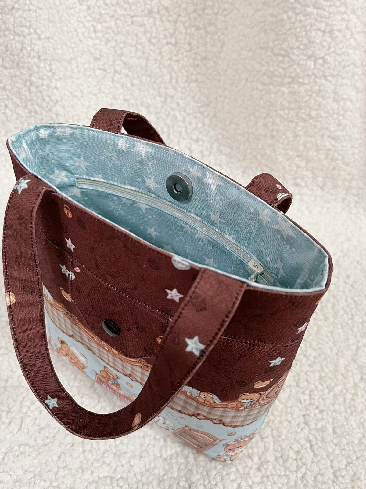 Cotton Canvas Tote Bag Magnetic Snap