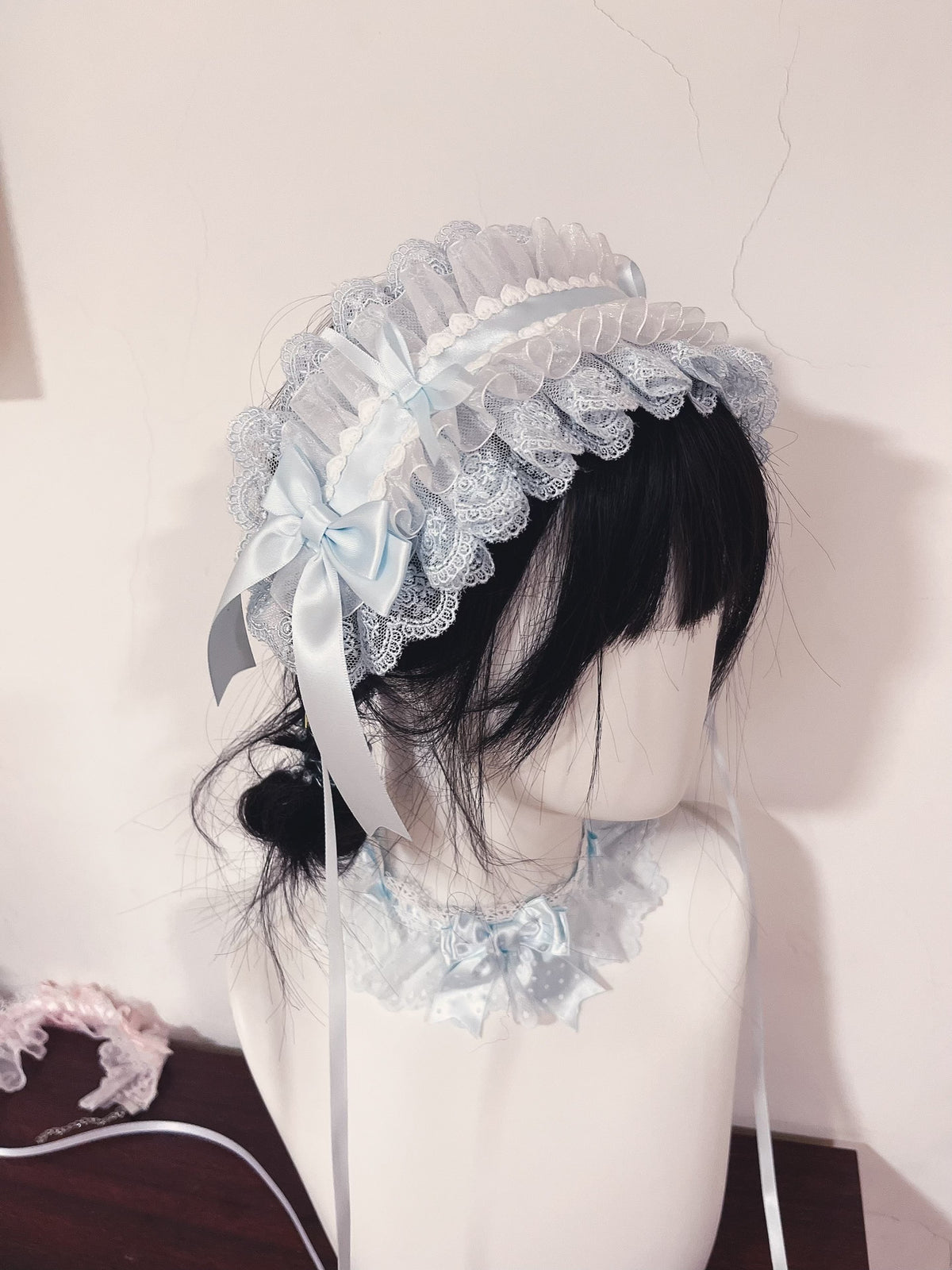 Blue Lolita Handmade Ruffle Headband