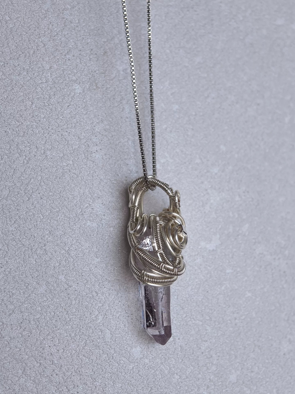 Natural Croiz Crystal Wire Wrapped Necklace