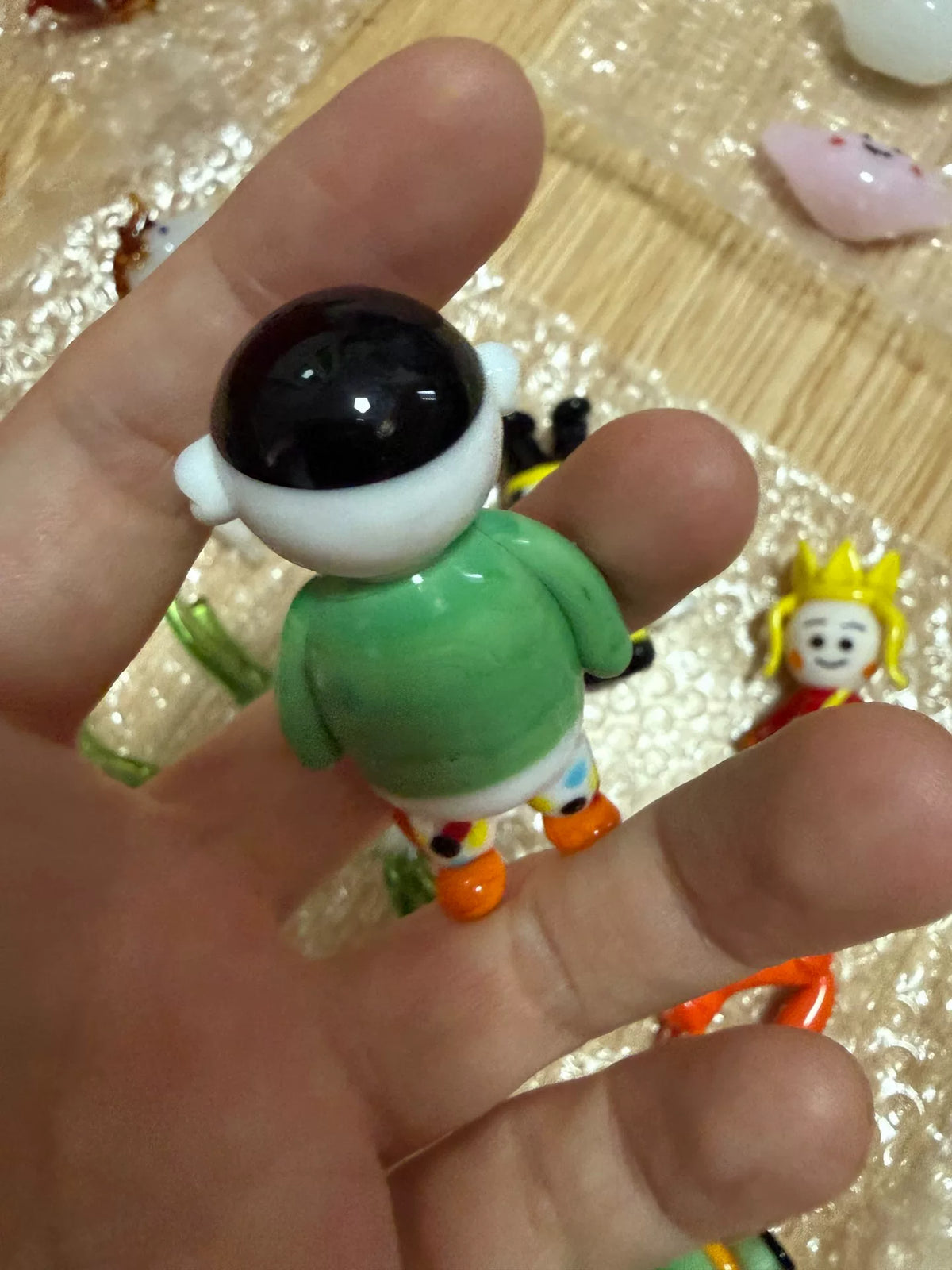 Handmade Glass Closed Eyes Boy Figurine