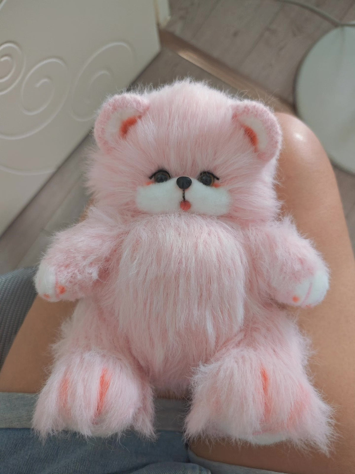 Roze Gebreide Knuffelbeer 22cm Custom