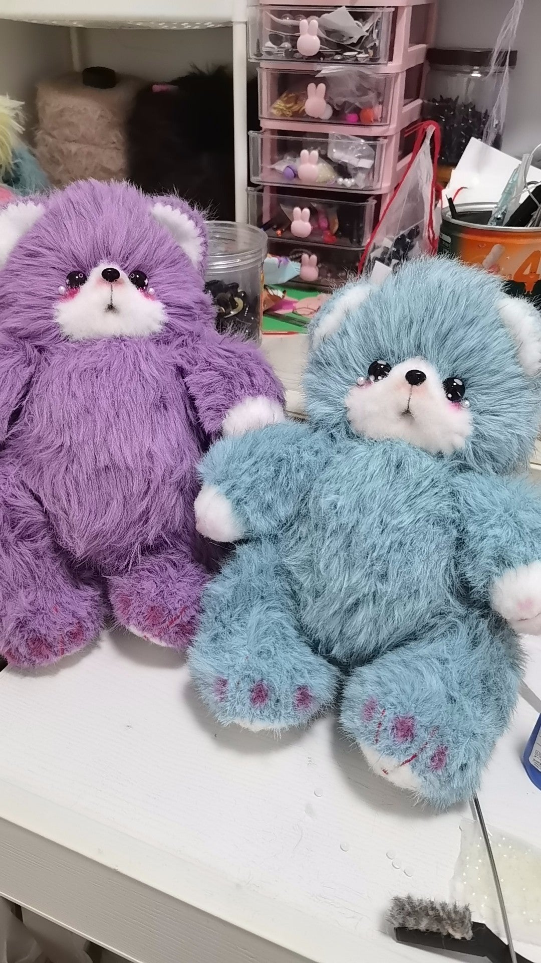 Shaggy Knitted Bear Plush Toy