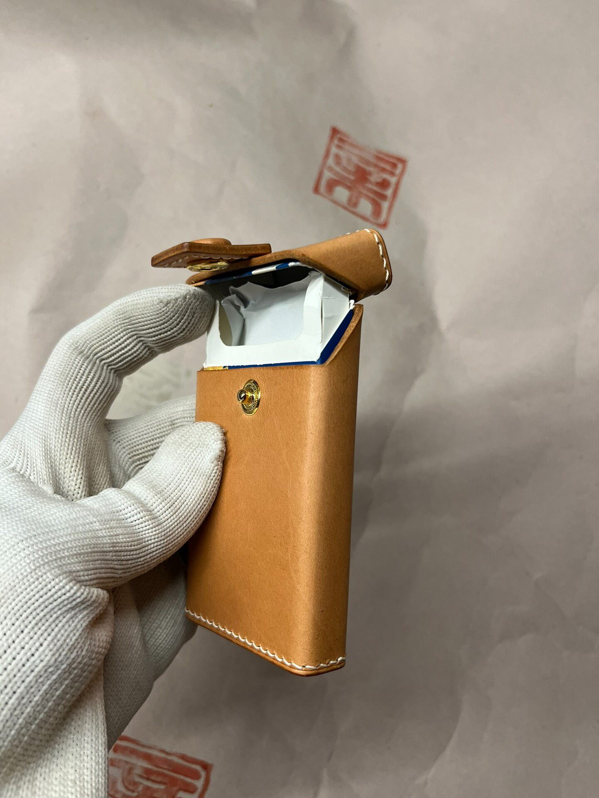Vegetable Tanned Leather Slim Cigarette Case