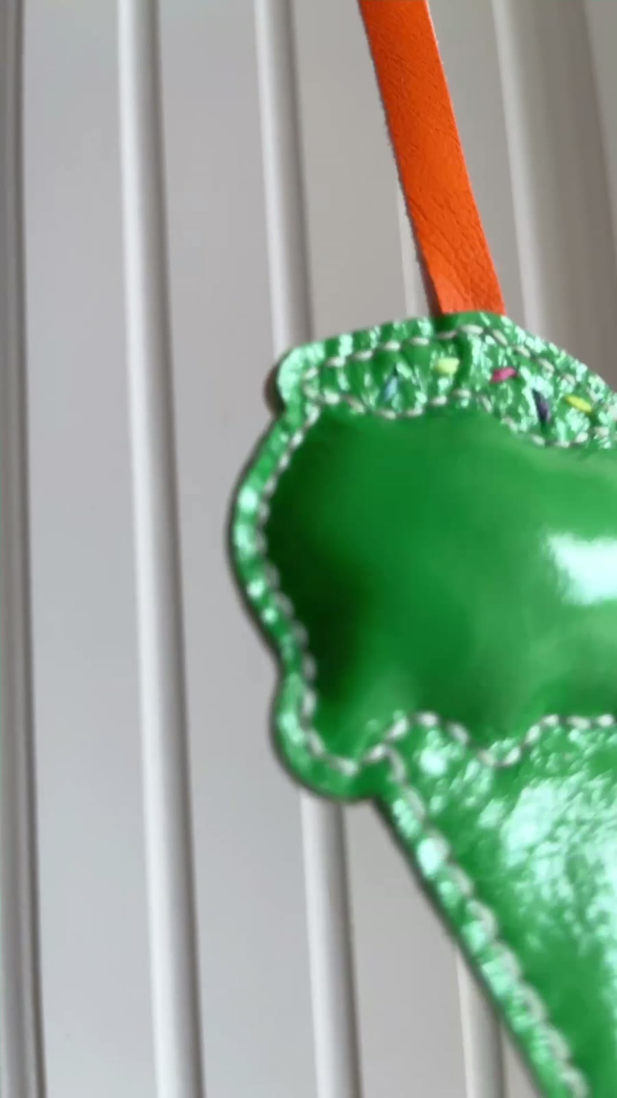 Mint Green Leather Ice Cream Cone Charm