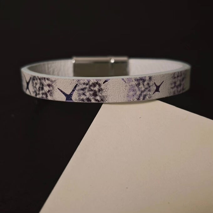 Handmade Purple Sheepskin Magnetic Clasp Bracelet