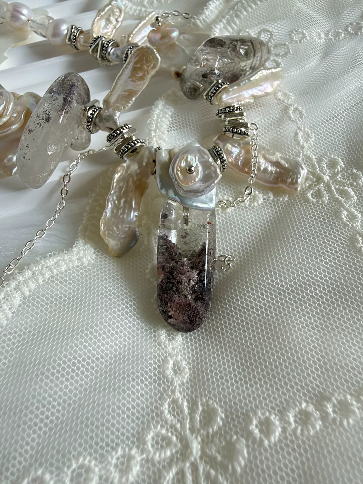 Vintage Freshwater Pearl Crystal Necklace