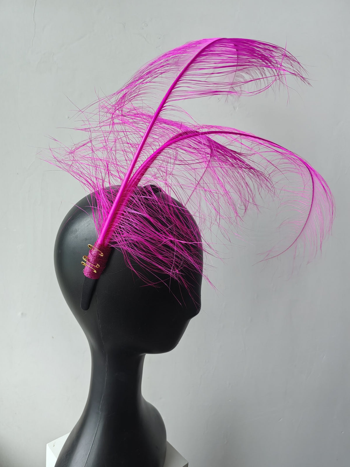Magenta Feather Hair Headpiece