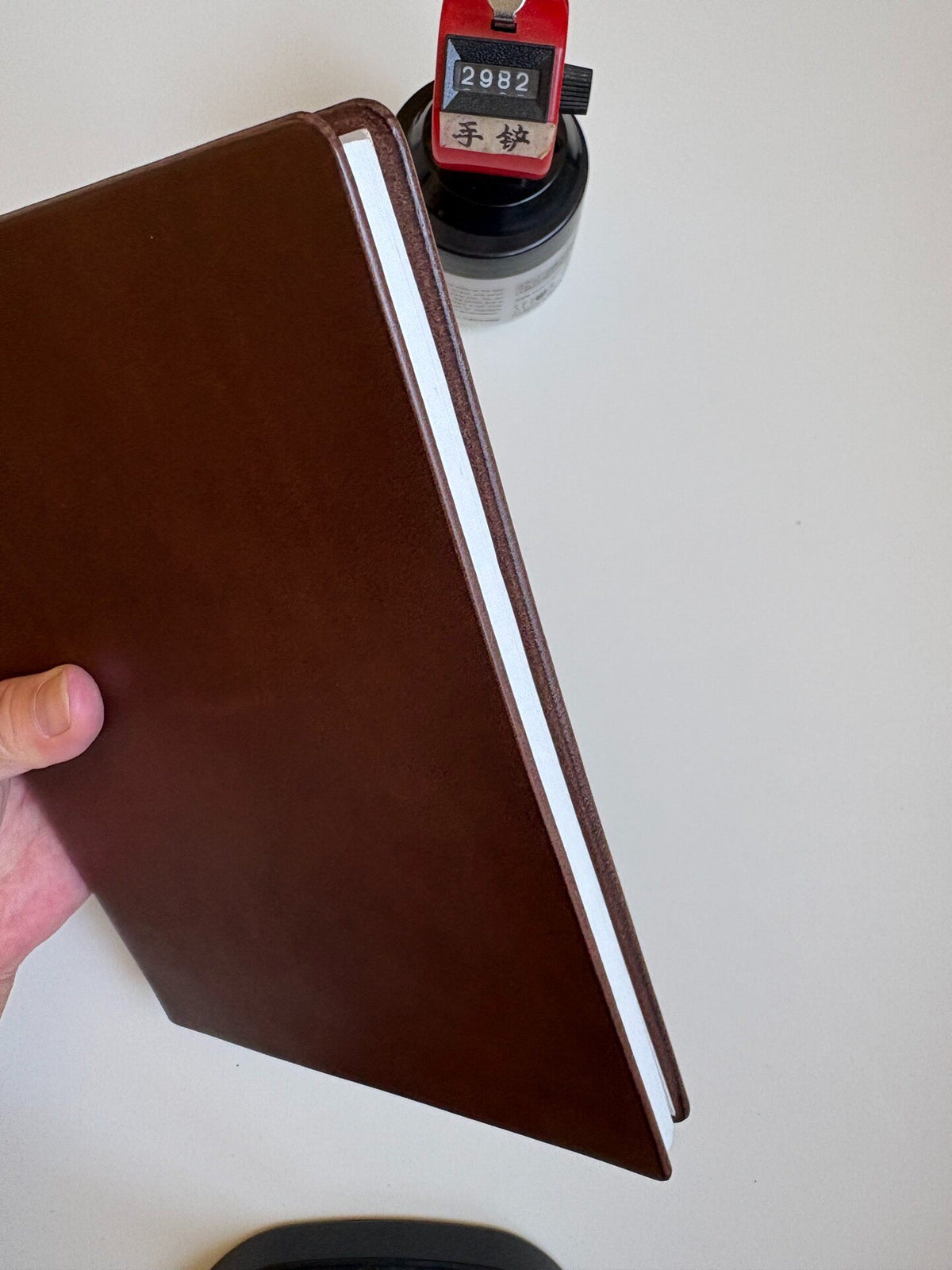A5 Leather Binder Six Ring Dark Brown