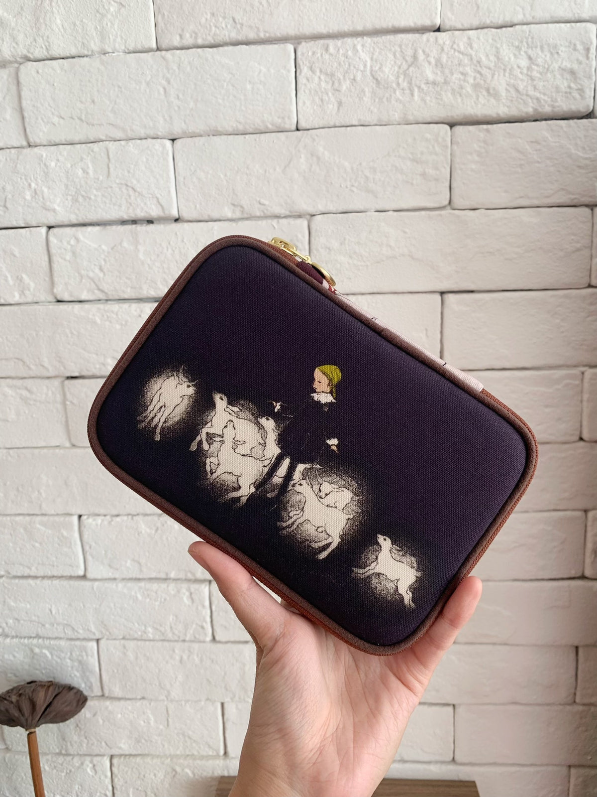Oxford Fabric Storage Case with Victorian Print