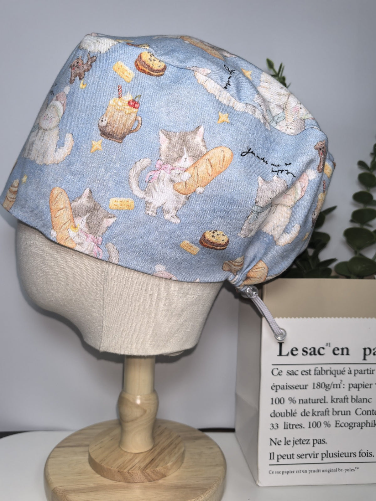 Pure Cotton Cat Print Surgical Cap