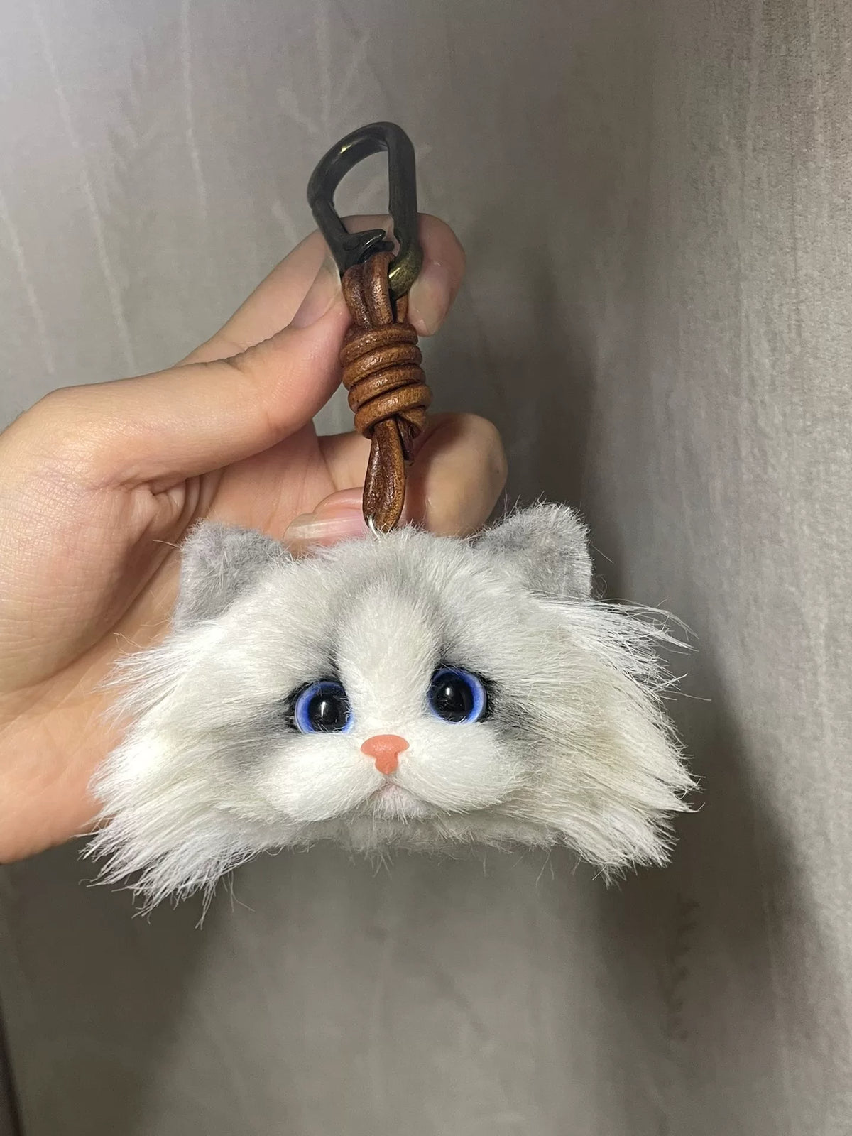 Felt Cat Head Keychain Bag Charm