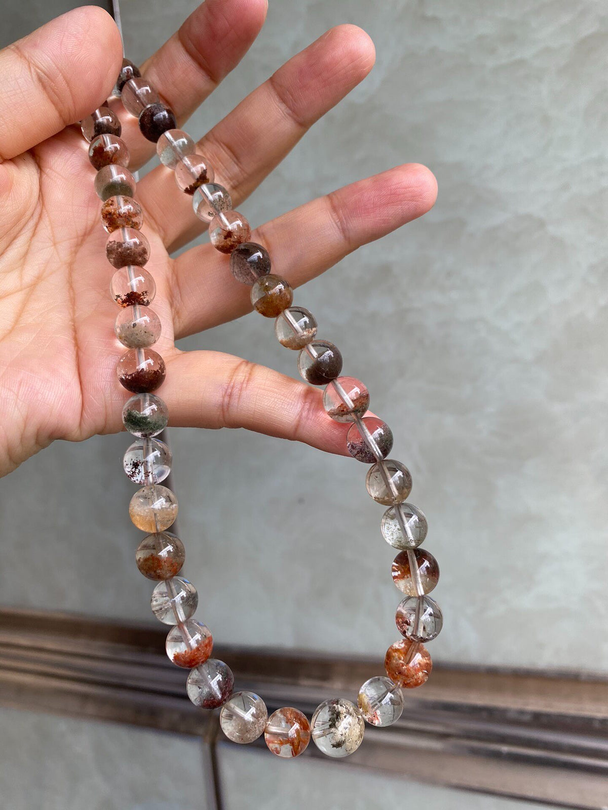 Natural Phantom Quartz Beaded Necklace